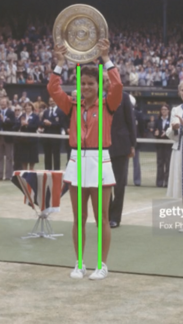 Atleta de élite con columnas verticales de alineación