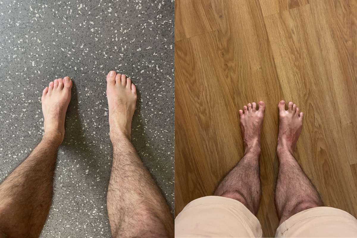 Comparativa antes y después de la posición y apertura de los pies